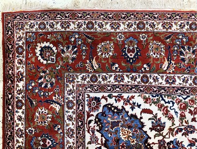 27142241g - Esfahan alt, Persien, Anfang 20.Jhd, Korkwolle auf Baumwolle, ca. 405 x 300 cm, ...