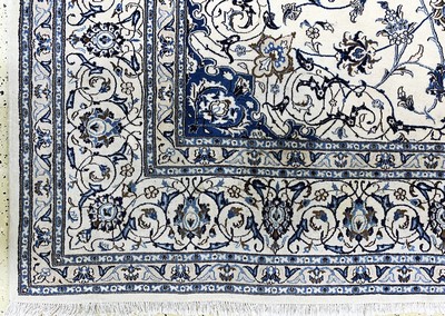 27142244b - Nain fein(9 La), Persien, Ende 20.Jhd, Korkwolle mit Seide, ca. 347 x 254 cm, ...