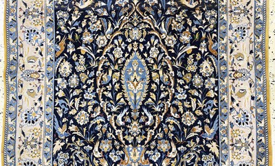 27142270b - Esfahan fein, Persien, Mitte 20.Jhd, Korkwolle auf Seide, ca. 162 x 110 cm, EHZ: ...