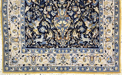 27142270c - Esfahan fein, Persien, Mitte 20.Jhd, Korkwolle auf Seide, ca. 162 x 110 cm, EHZ: ...