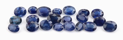 27142271a - Lot lose Saphire, zus. ca. 12.50 ct, ovalfacett. in versch. Größen und Farbnuancen ...