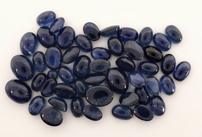 27142288c - Lot lose Saphire, zus. ca. 41.91 ct, ovale Cabochons in versch. Größen und Farbnuancen ...