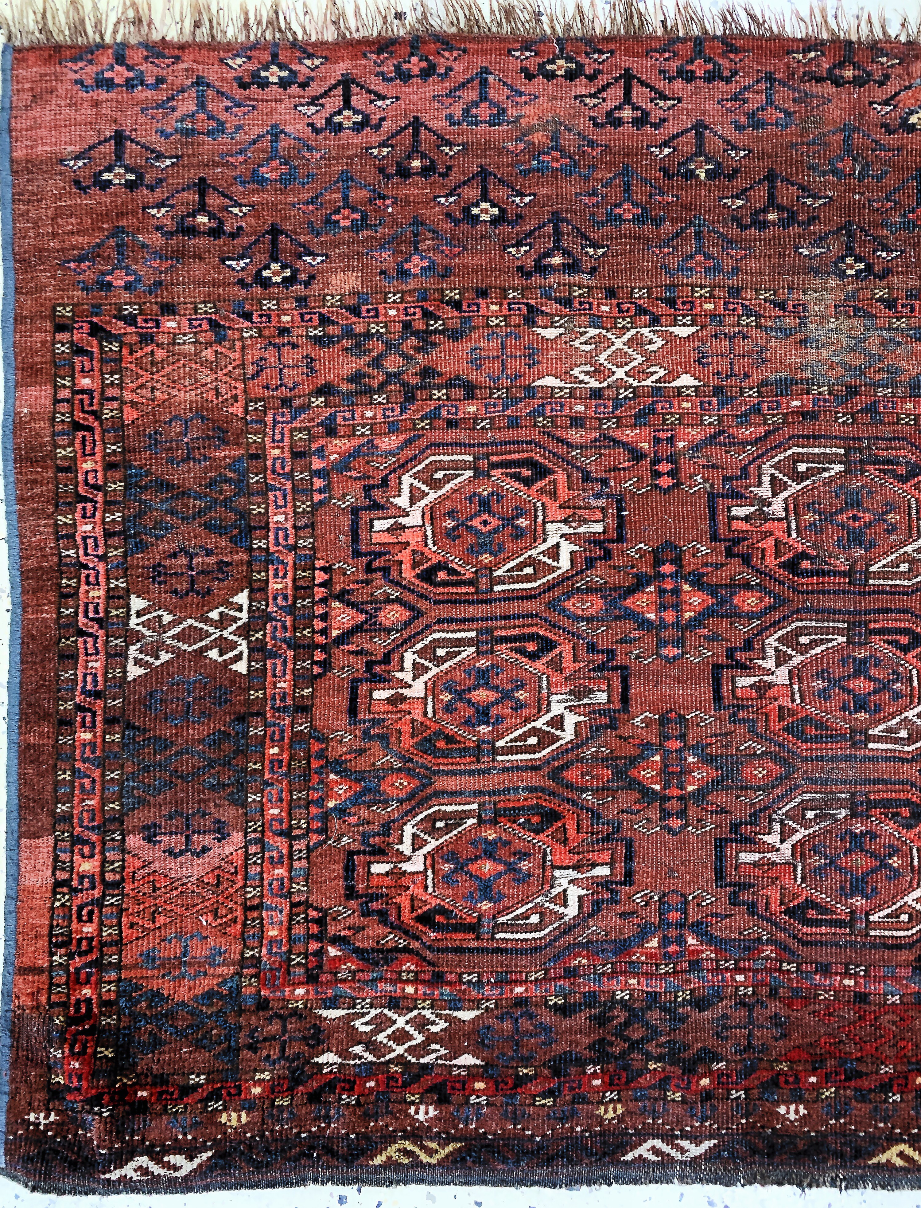Detail a: Konvolut aus 2 Torba & 2 Tschowal, antik, Turkmenistan, 19.Jhd, Wolle auf Wolle, ca. 145 x 100 cm & ca. 88 x 35 cm, EHZ: 3-4