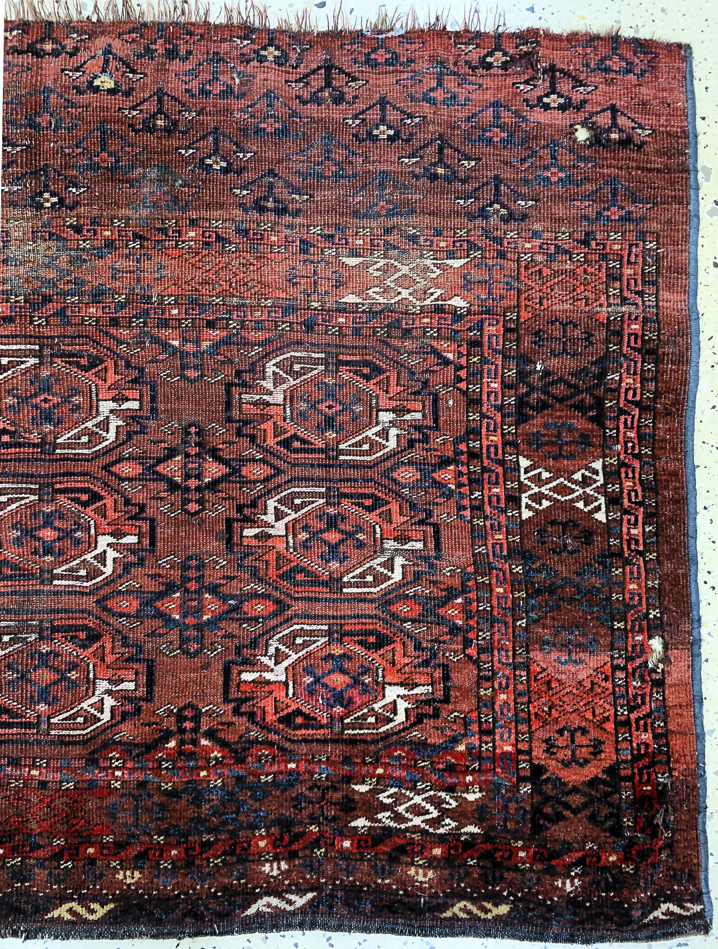 Detail b: Konvolut aus 2 Torba & 2 Tschowal, antik, Turkmenistan, 19.Jhd, Wolle auf Wolle, ca. 145 x 100 cm & ca. 88 x 35 cm, EHZ: 3-4