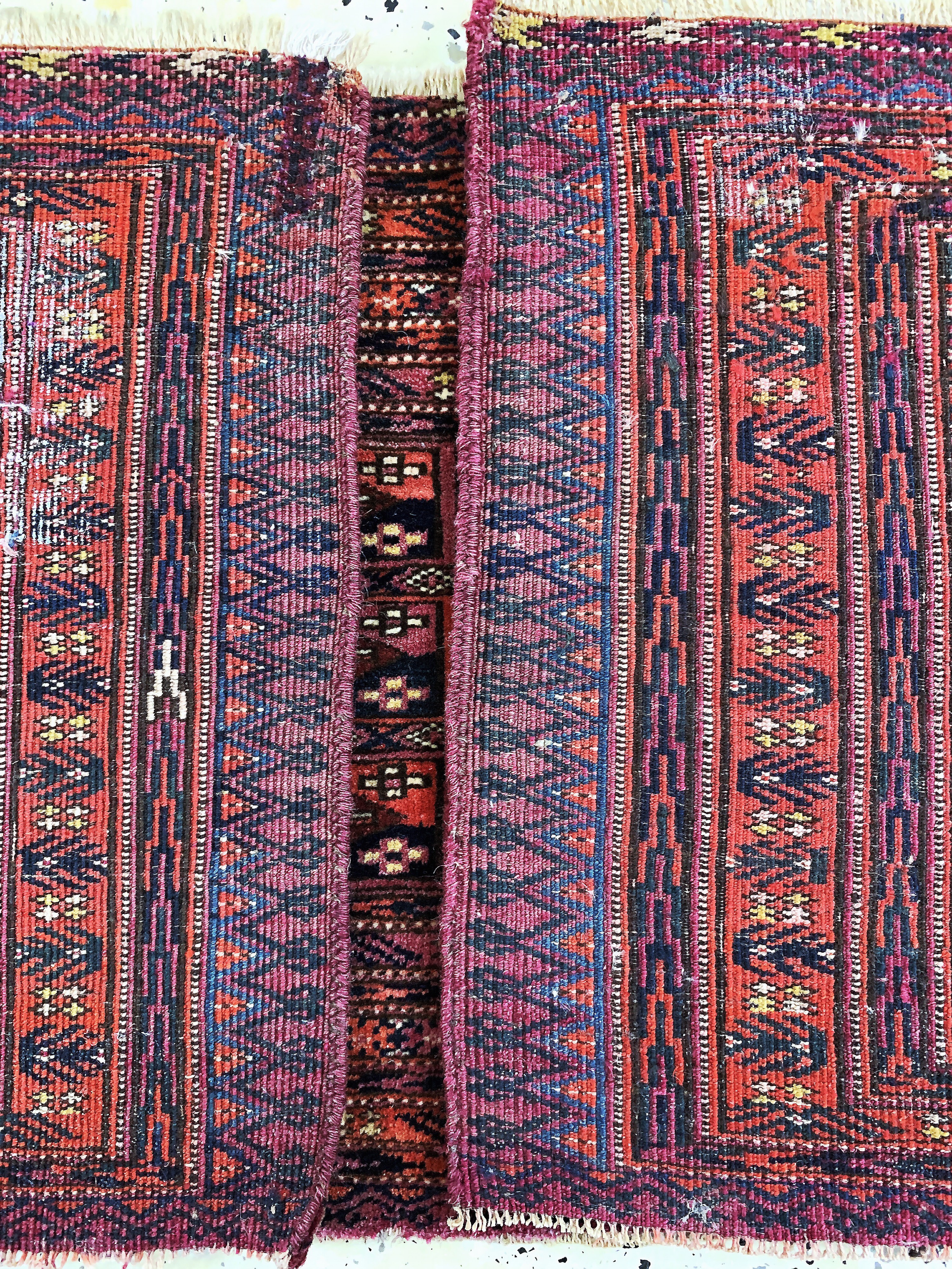 Detail i: Konvolut aus 2 Torba & 2 Tschowal, antik, Turkmenistan, 19.Jhd, Wolle auf Wolle, ca. 145 x 100 cm & ca. 88 x 35 cm, EHZ: 3-4