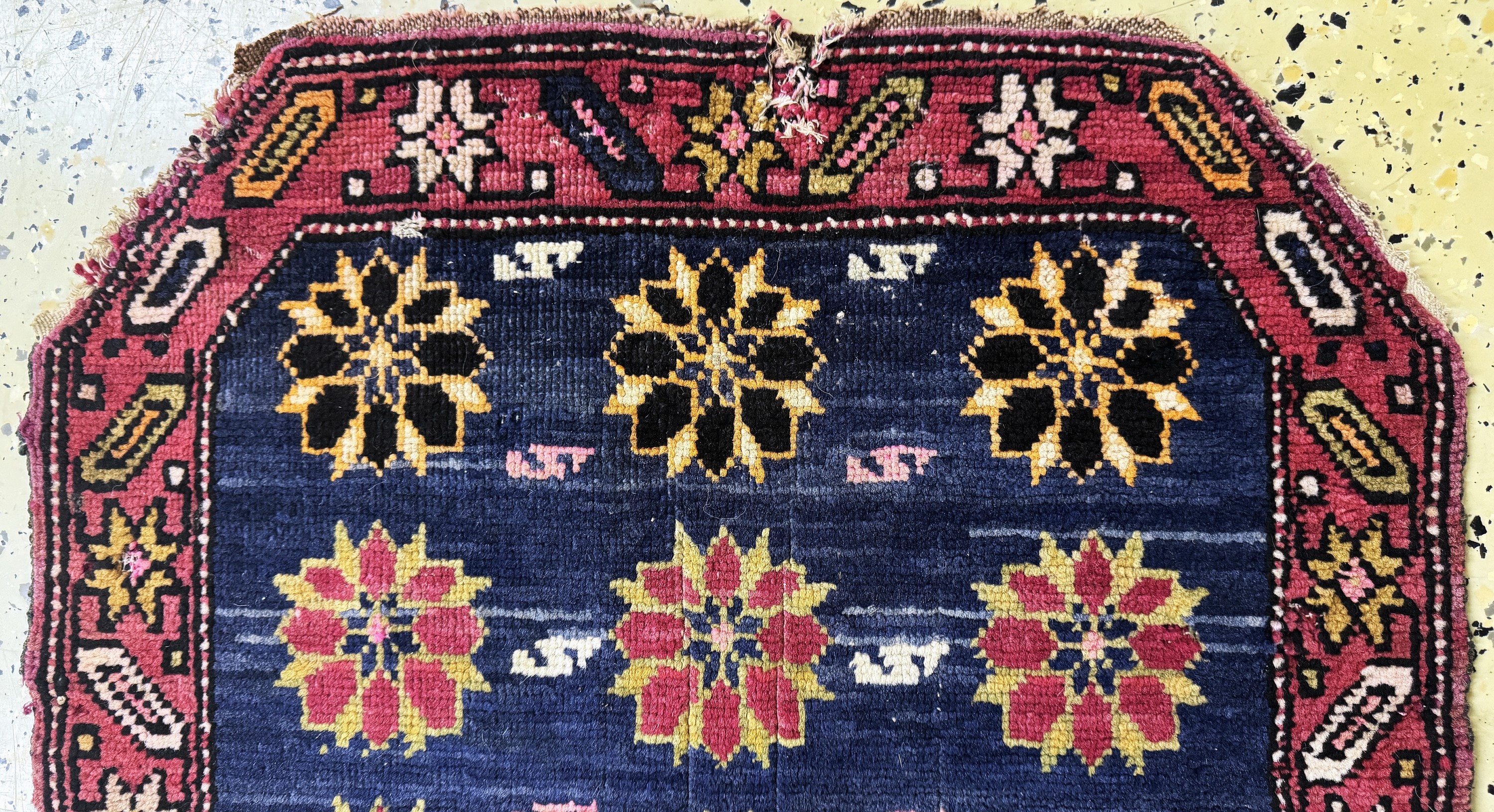 Detail a: Satteauflage antik, Türkei, um 1900, Wolle auf Baumwolle, ca. 63 x 60 cm, EHZ: 4