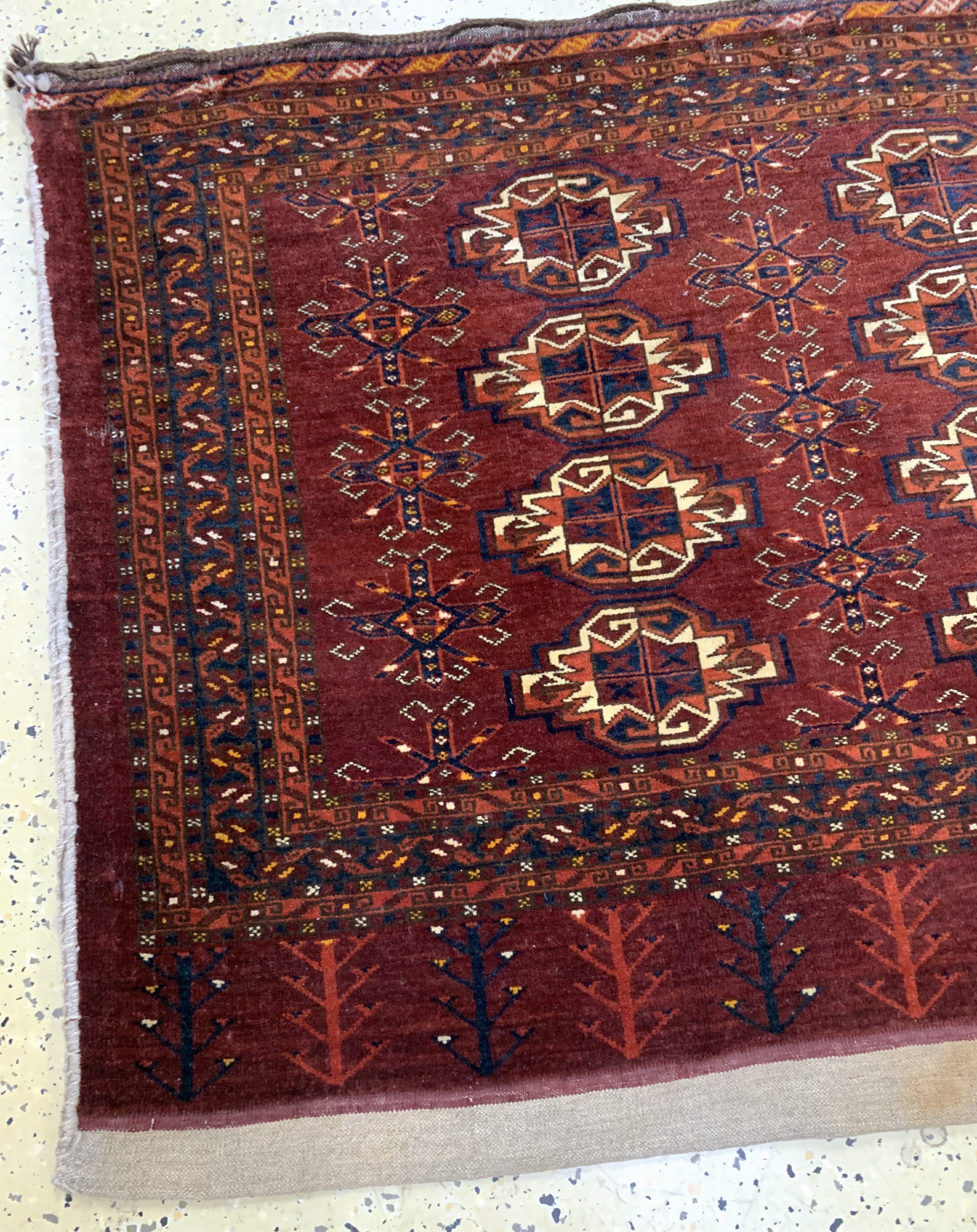 Detail b: Tschowal antik, Turkmenistan, um 1900, Wolle auf Wolle, ca. 160 x 100 cm, EHZ: 3