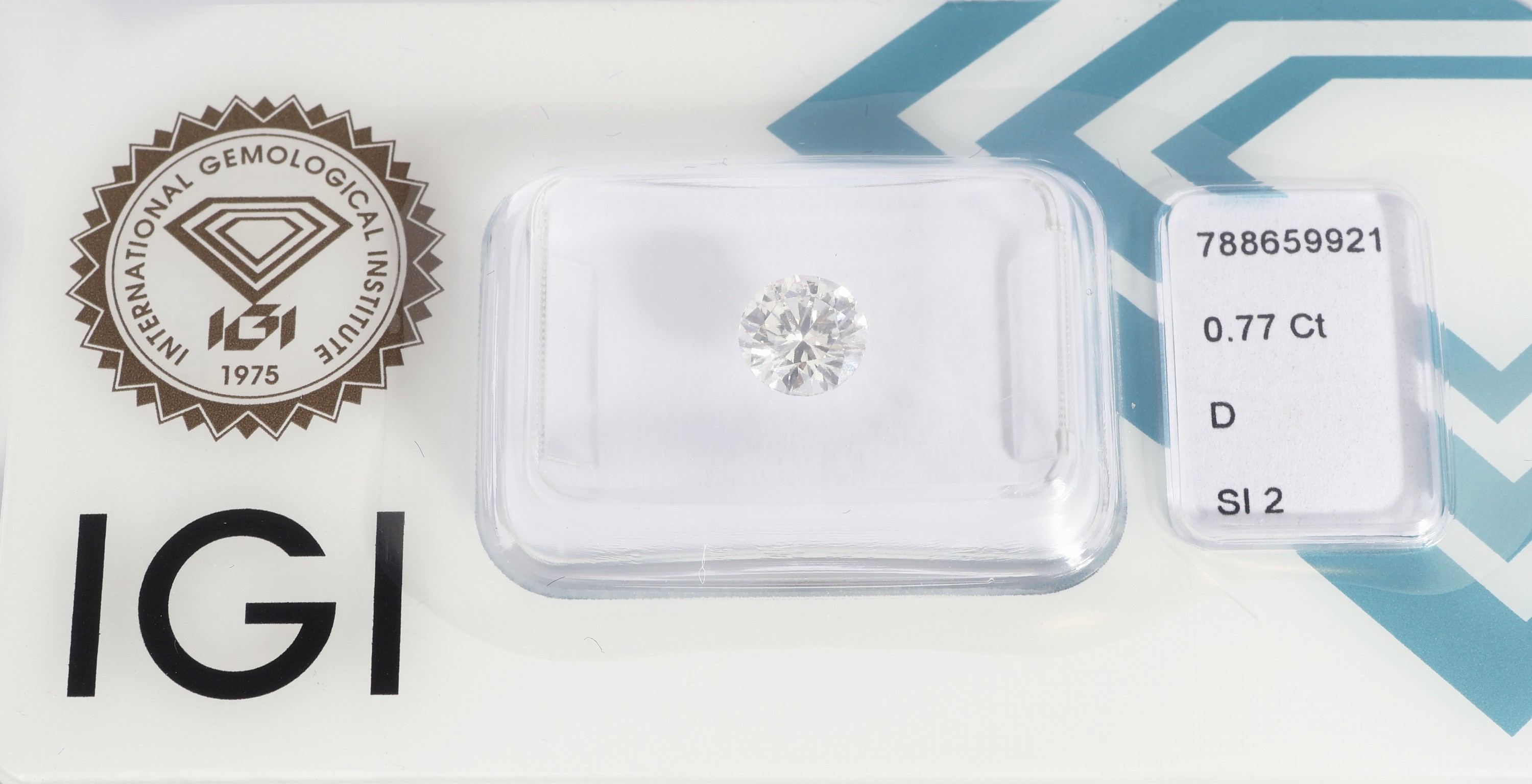Image 27142347 - Loser Brillant, 0.77 ct hochfeines Weiß (D)/si2, eingeschweißt, IGI-Expertise anbei ...
