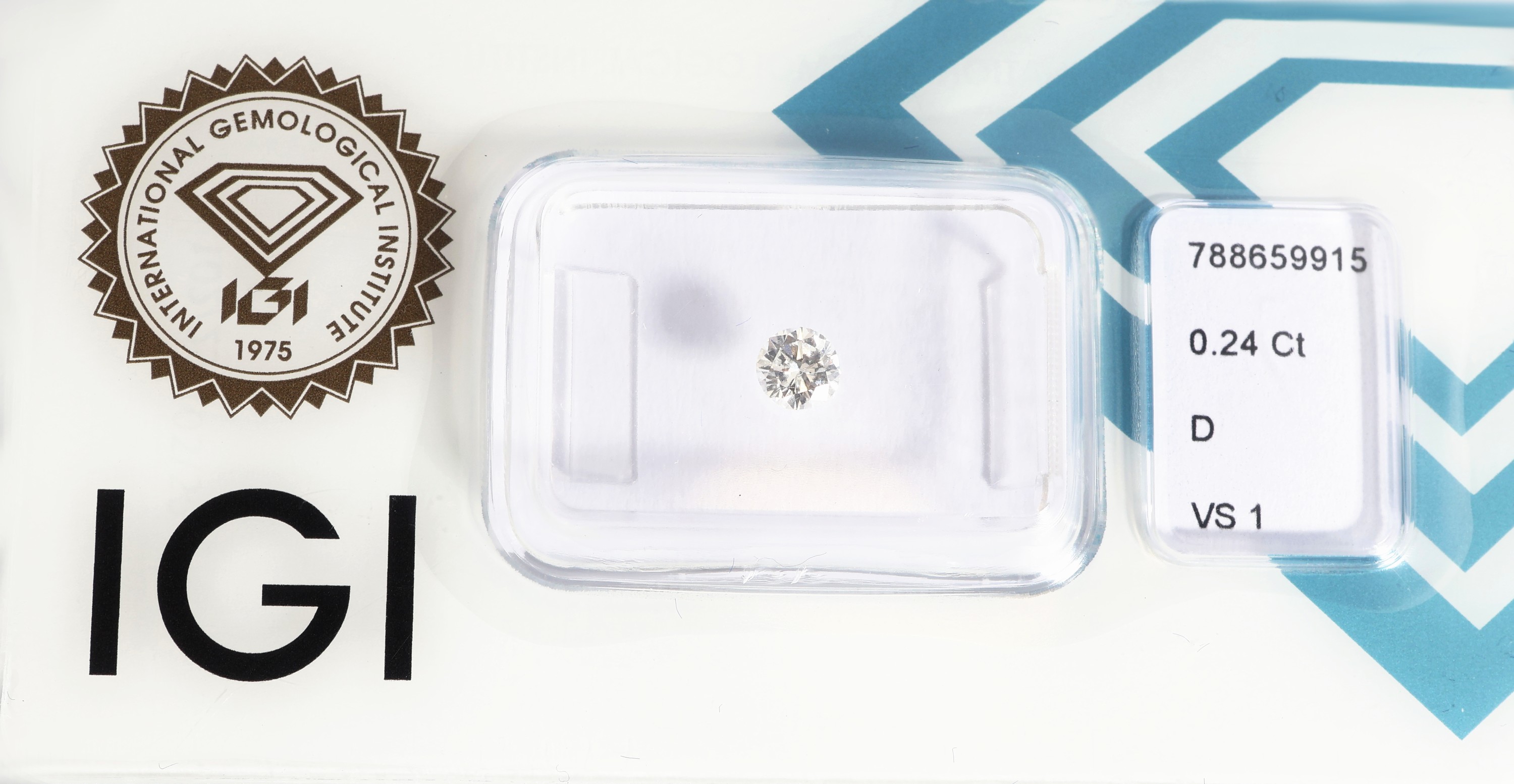 Image 27142358 - Loser Brillant 0.24 ct hochfeines Weiß (D)/vs1, eingeschweißt, IGI-Expertise anbei ...