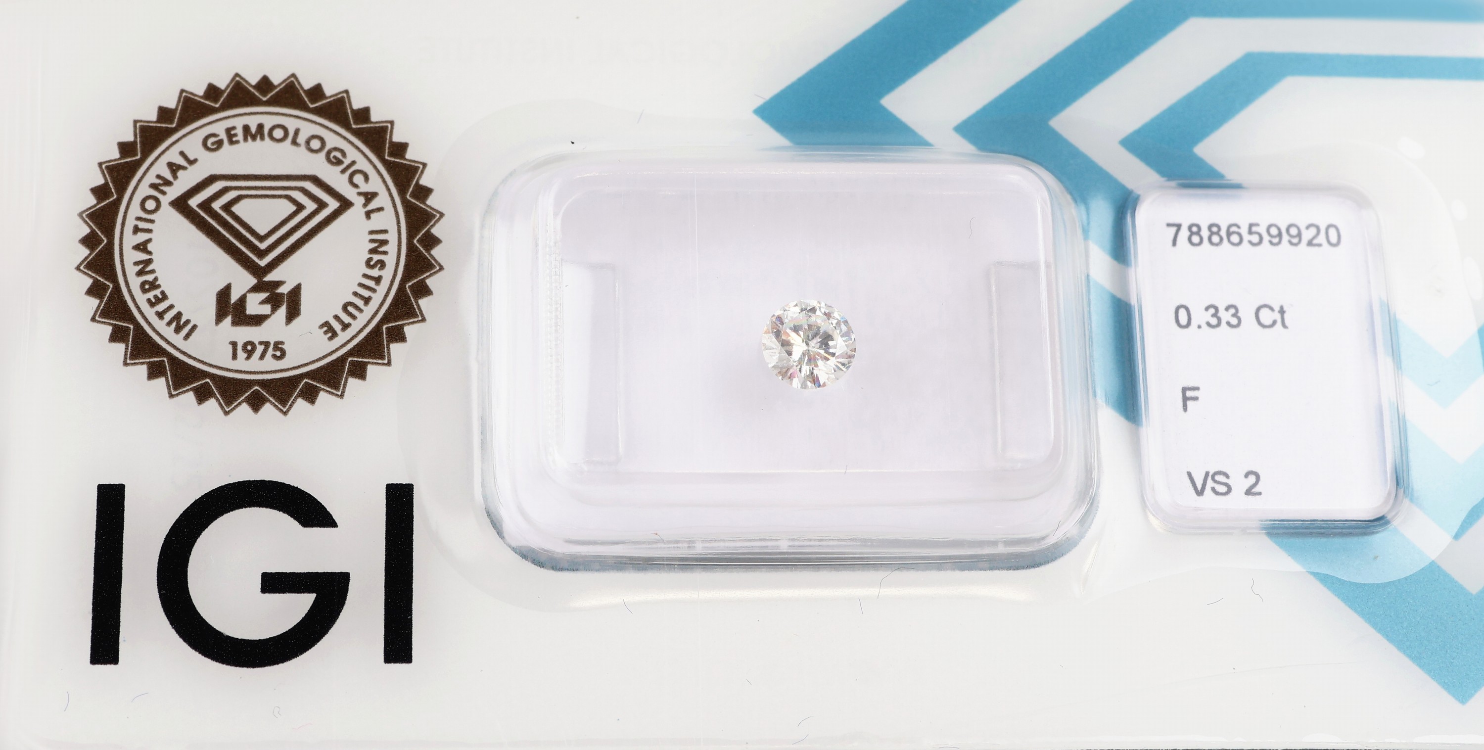 Image 27142359 - Loser Brillant 0.33 ct feines Weiß (F)/vs2, eingeschweißt, IGI-Expertise anbei ...