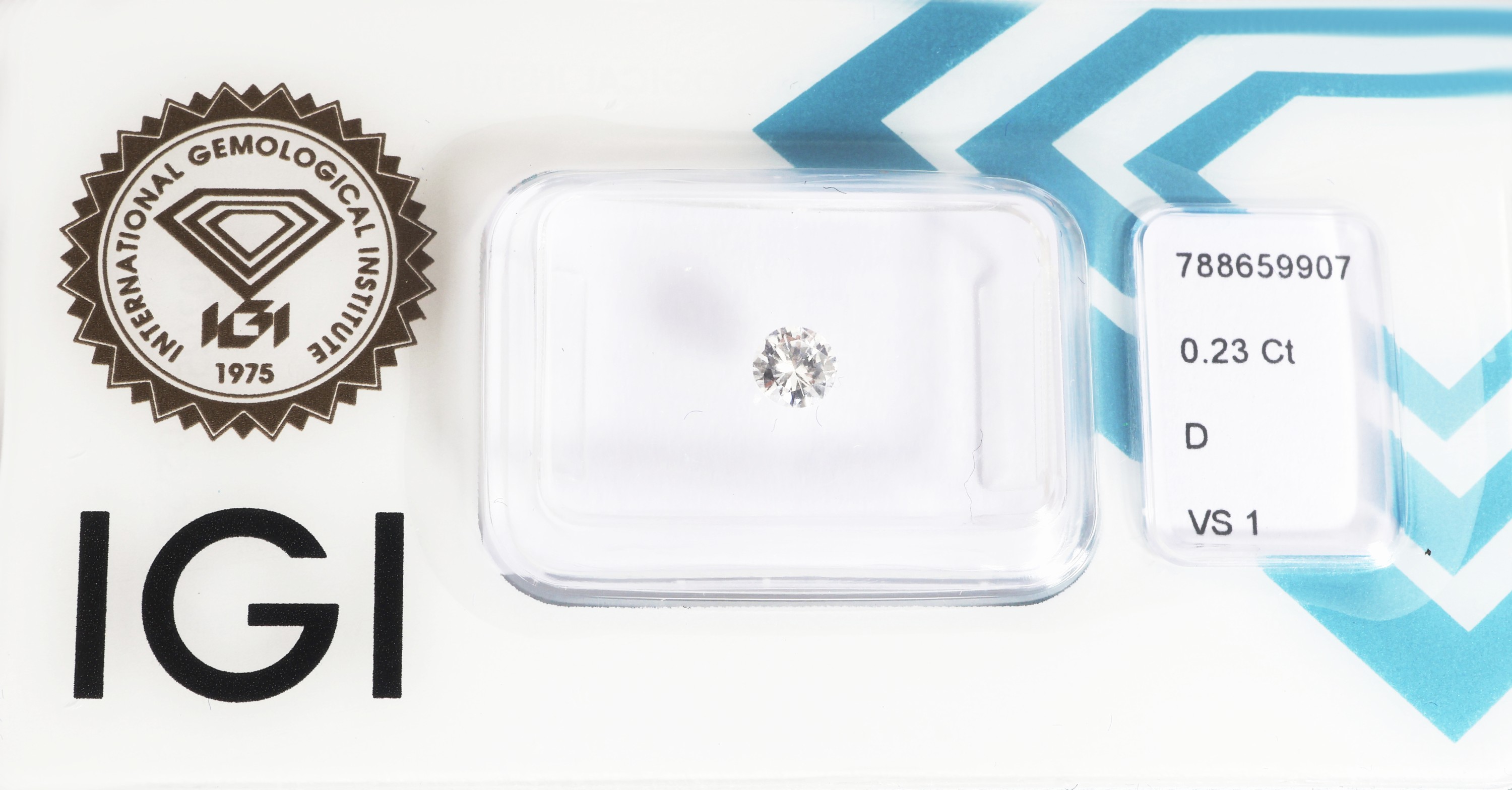 Image 27142371 - Loser Brillant 0.23 ct hochfeines Weiß (D)/vs1, eingeschweißt, IGI-Expertise anbei ...