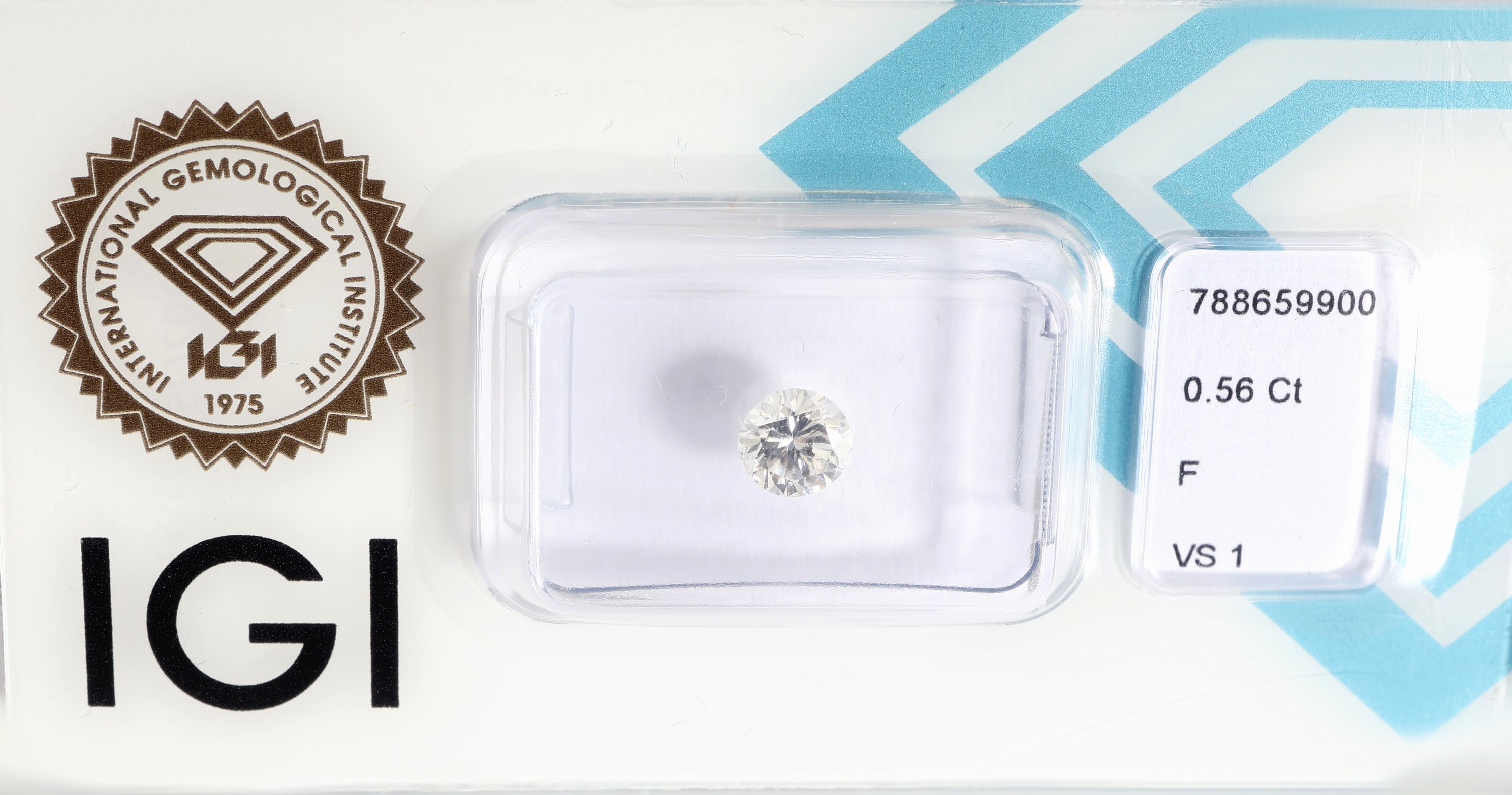 Image 27142372 - Loser Brillant 0.56 ct feines Weiß(F)/vs1, eingeschweißt, IGI-Expertise anbei ...