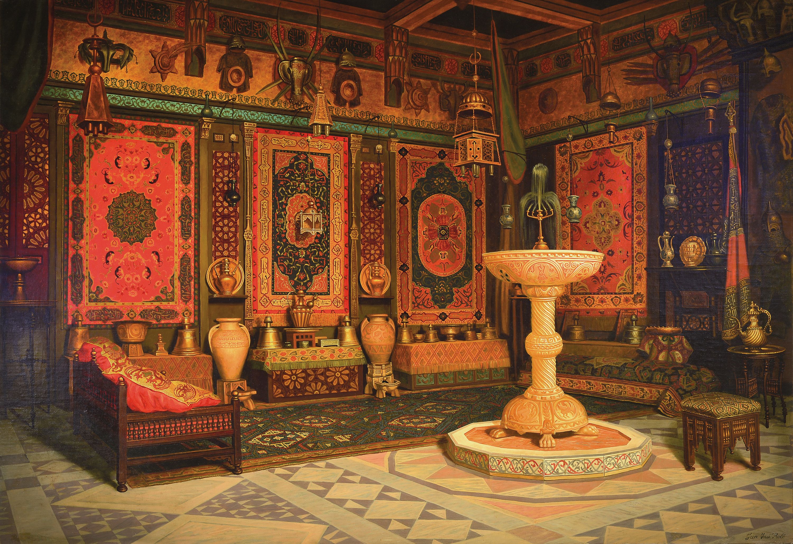Image 27142378 - Jan Jui Role, Frankreich, 20.Jh., arabisches Interieur, detaillierte Schilderung der ...