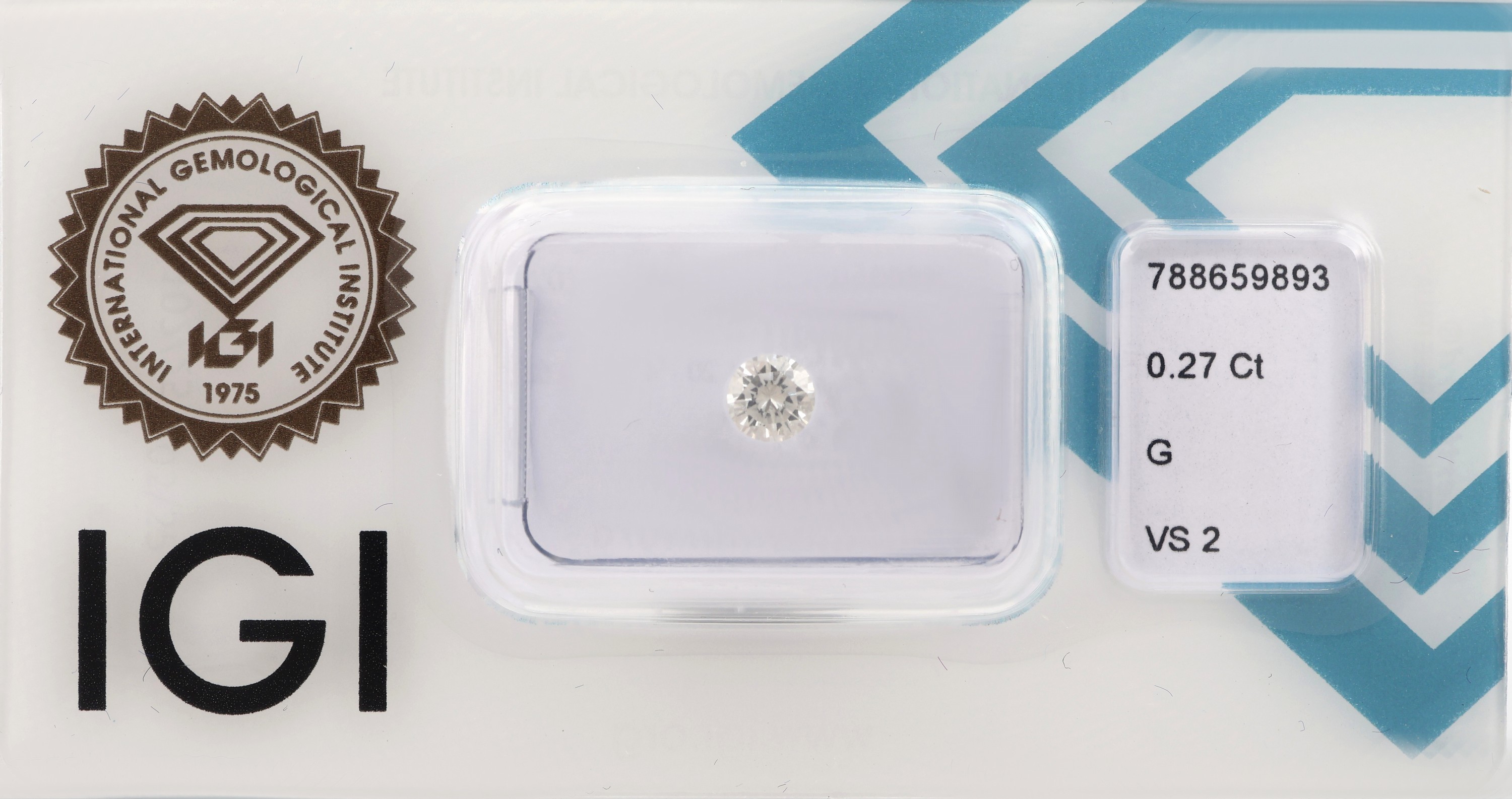 Image 27142379 - Loser Brillant 0.27 ct feines Weiß(G)/vs2, eingeschweißt, IGI-Expertise anbei ...