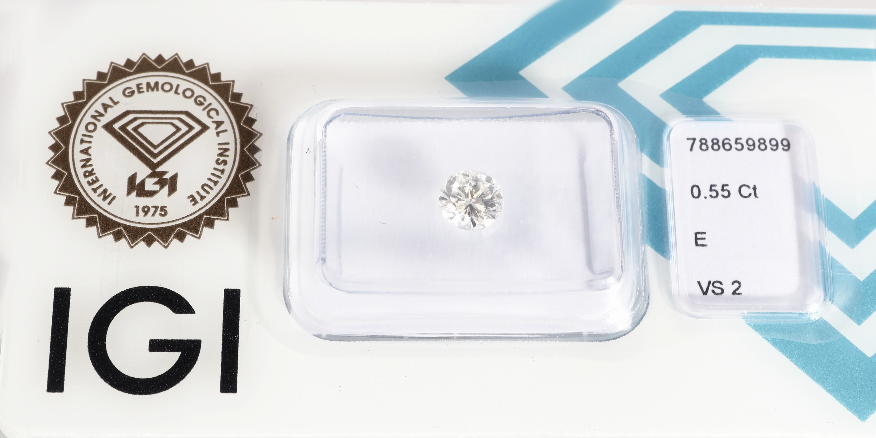 Image 27142381 - Loser Brillant 0.55 ct hochfeines Weiß(E)/vs2,eingeschweißt, IGI-Expertise anbei ...