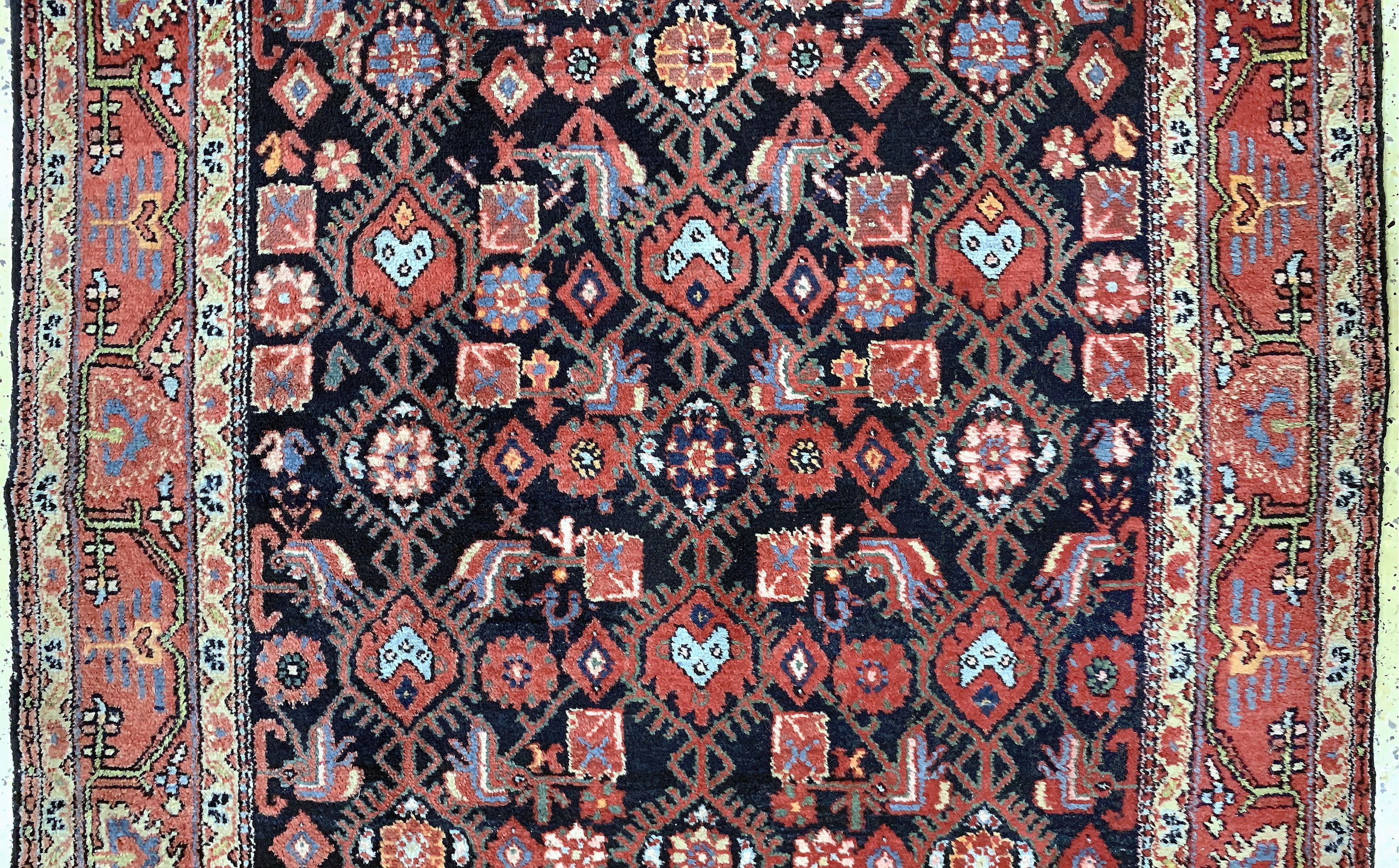 Detail b: Shahsawan, Persien, Mitte 20.Jhd, Wolle aufBaumwolle, ca. 206 x 136 cm, EHZ: 2