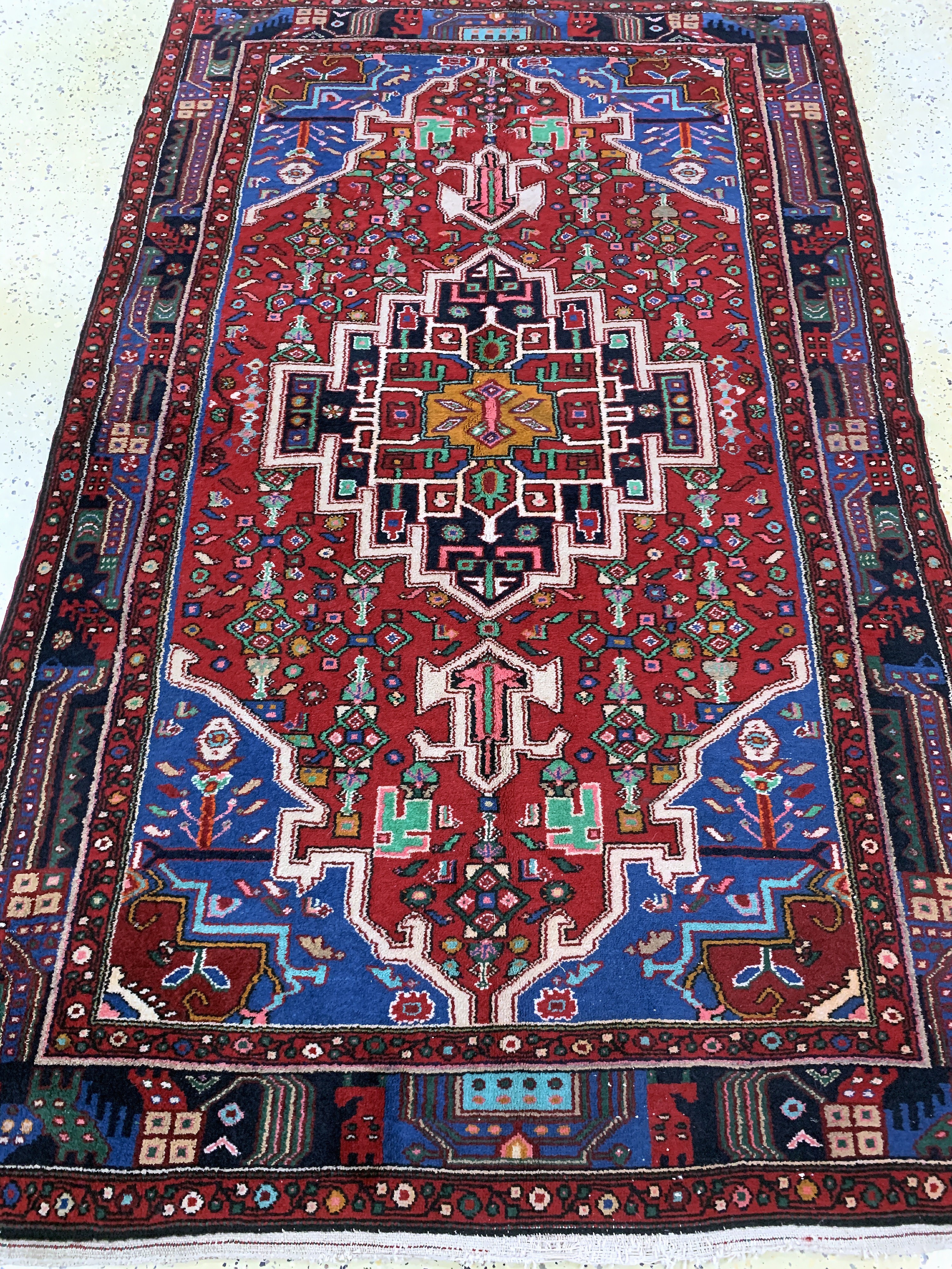 Detail d: Tuyserkan, Persien, Mitte 20.Jhd, Wolle aufBaumwolle, ca. 210 x 133 cm, EHZ: 2