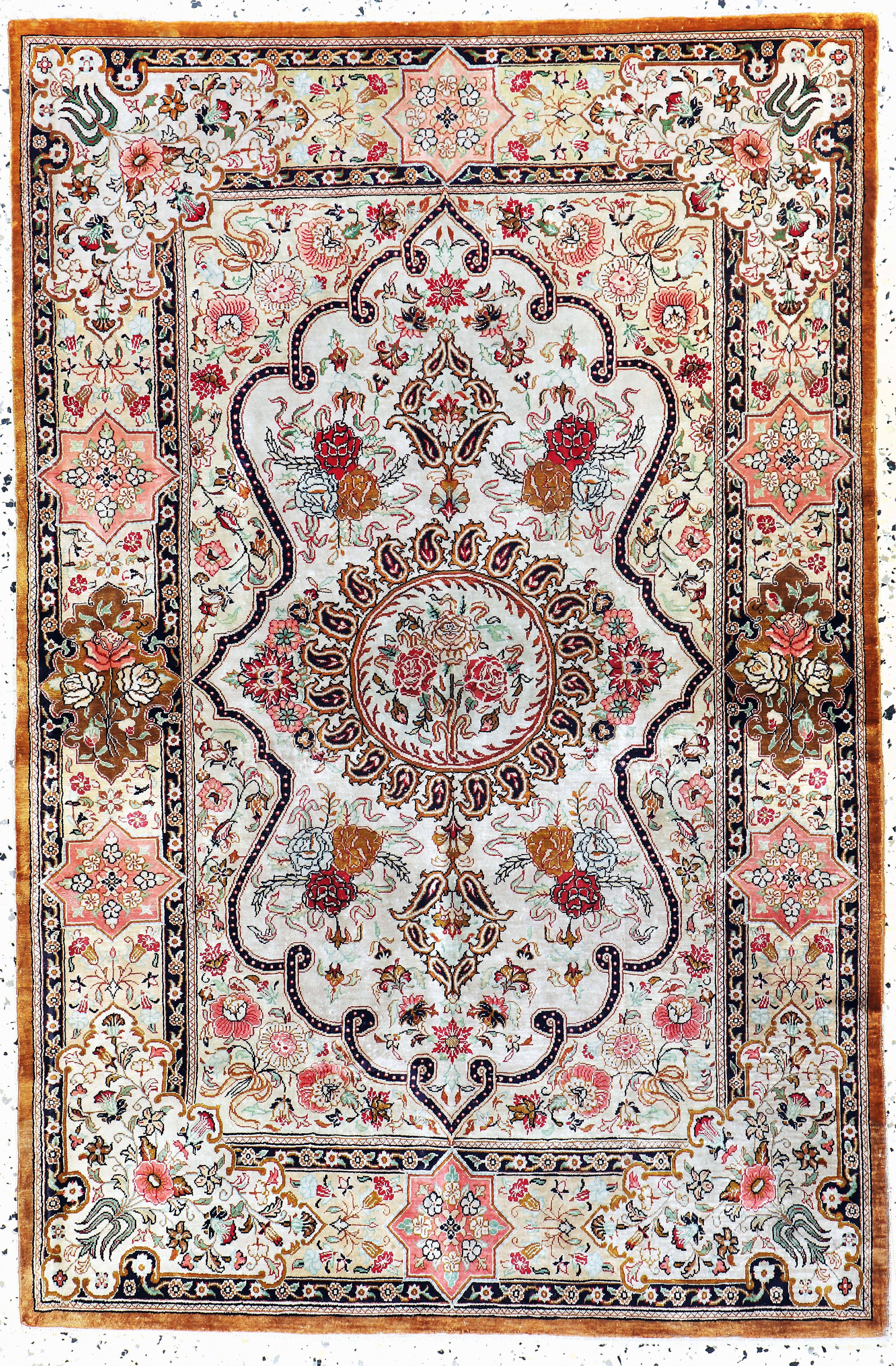 Image 27142388 - Ghom Seide fein, Persien, Mitte 20.Jhd, reine Naturseide, ca. 122 x 80 cm, ca. 1,0 Mio. ...