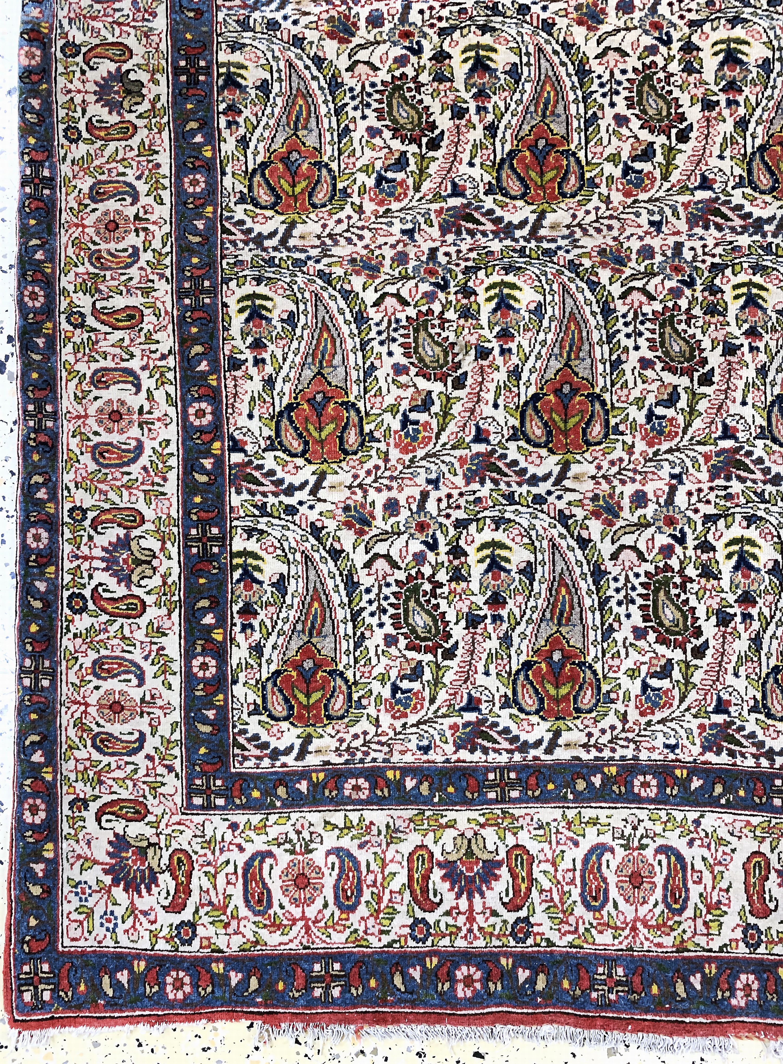 Detail b: Ghom Kork, Persien, Anfang 20.Jhd, Korkwolle aud Baumwolle, ca. 220 x 140 cm, EHZ: 2-3