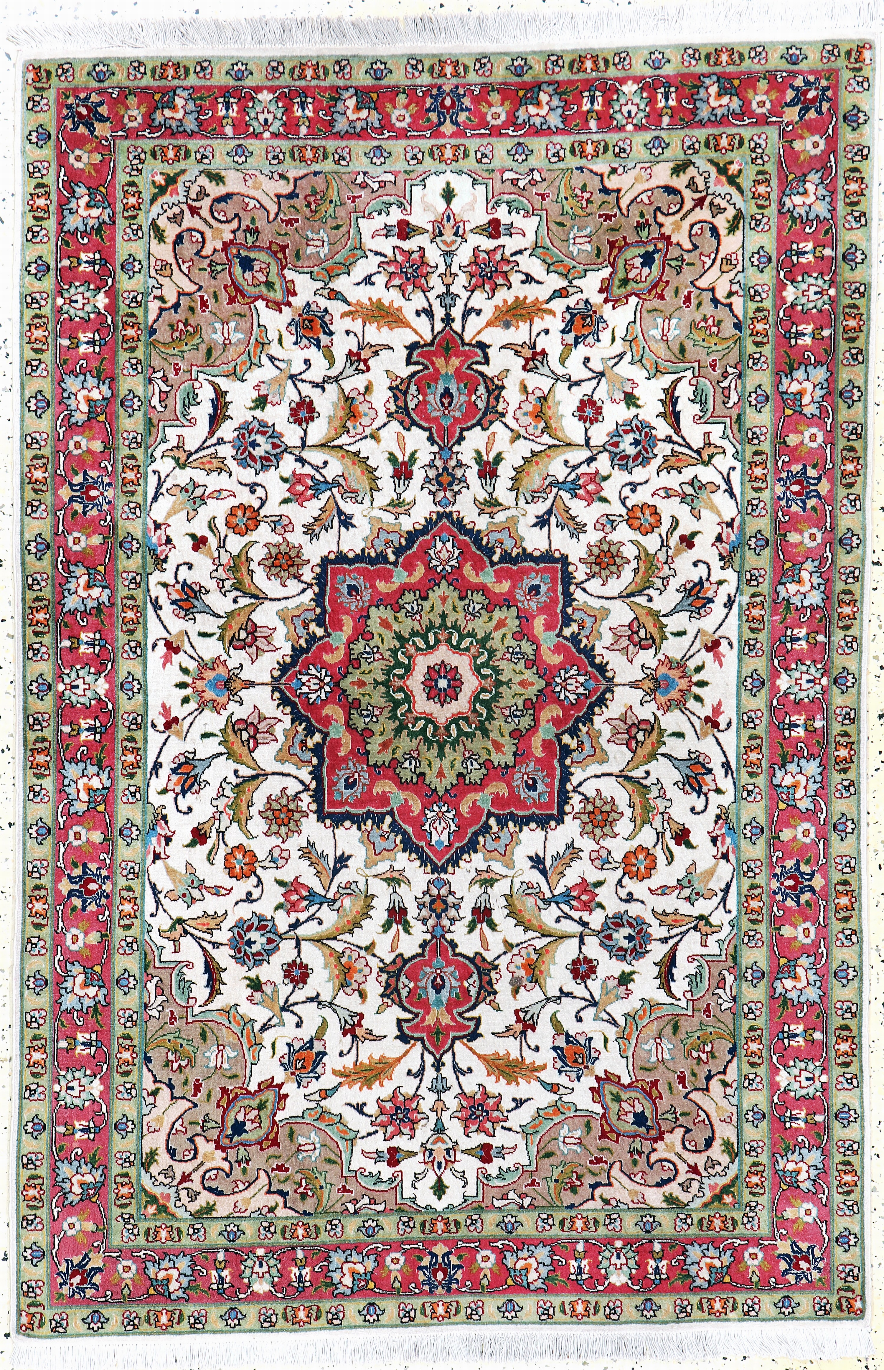 Image 27142396 - Täbriz fein(50 Raj), Persien, Ende 20.Jhd, Korkwolle mit Seide, ca. 150 x 100 cm, ca. ...