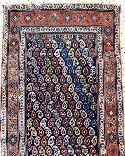 27142320a - Karabagh Kazak antique, Caucasus, 19th century, wool on wool, approx. 305 x 113 cm, ...