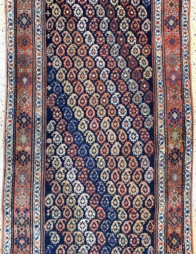 27142320c - Karabagh Kazak antique, Caucasus, 19th century, wool on wool, approx. 305 x 113 cm, ...