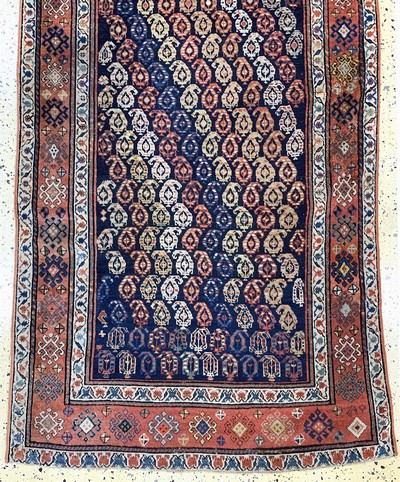 27142320d - Karabagh Kazak antique, Caucasus, 19th century, wool on wool, approx. 305 x 113 cm, ...