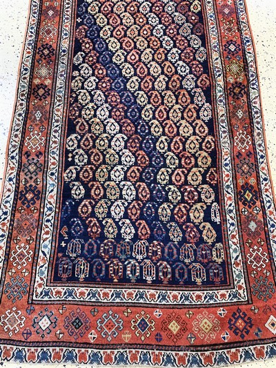 27142320g - Karabagh Kazak antique, Caucasus, 19th century, wool on wool, approx. 305 x 113 cm, ...