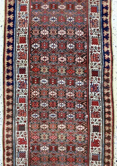 27142323b - Karabagh Kazak antik, Kaukasus, 19.Jhd, Wolle auf Wolle, ca. 320 x 78 cm, ...
