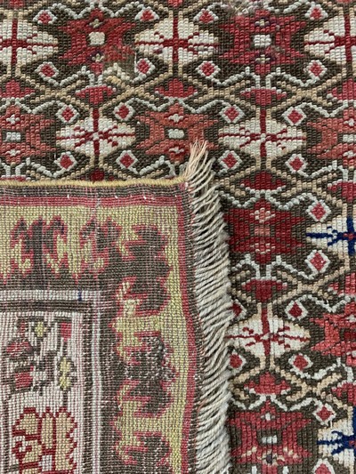 27142323g - Karabagh Kazak antik, Kaukasus, 19.Jhd, Wolle auf Wolle, ca. 320 x 78 cm, ...