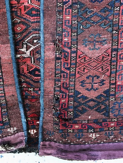 27142325c - Konvolut aus 2 Torba & 2 Tschowal, antik, Turkmenistan, 19.Jhd, Wolle auf Wolle, ca. 145 ...