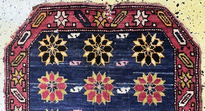 27142335a - Satteauflage antik, Türkei, um 1900, Wolle auf Baumwolle, ca. 63 x 60 cm, EHZ: 4 ...