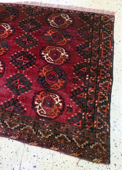 27142336a - Tschowal antik, Turkmenistan, 19.Jhd, Wolleauf Wolle, ca. 150 x 90 cm, EHZ: 3 ...