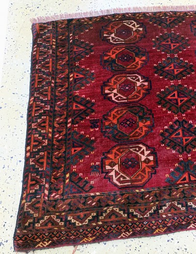 27142336b - Tschowal antik, Turkmenistan, 19.Jhd, Wolleauf Wolle, ca. 150 x 90 cm, EHZ: 3 ...