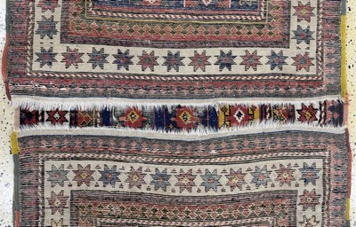 27142349d - Kazak antik, Kaukasus, 19.Jhd, Wolle auf Wolle, ca. 225 x 100 cm, EHZ: 3(restauriert) ...