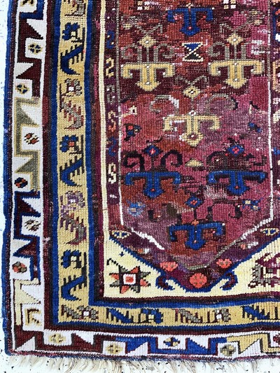 27142352d - Mucur antik, Türkei, 19.Jhd, Wolle auf Wolle, ca. 160 x 126 cm, EHZ: 3(restauriert) ...
