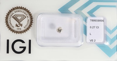 27142377a - Loser Brillant 0.27 ct get.Weiß(L)/vs2, eingeschweißt, IGI-Expertise anbei ...
