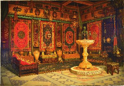 27142378k - Jan Jui Role, Frankreich, 20.Jh., arabisches Interieur, detaillierte Schilderung der ...