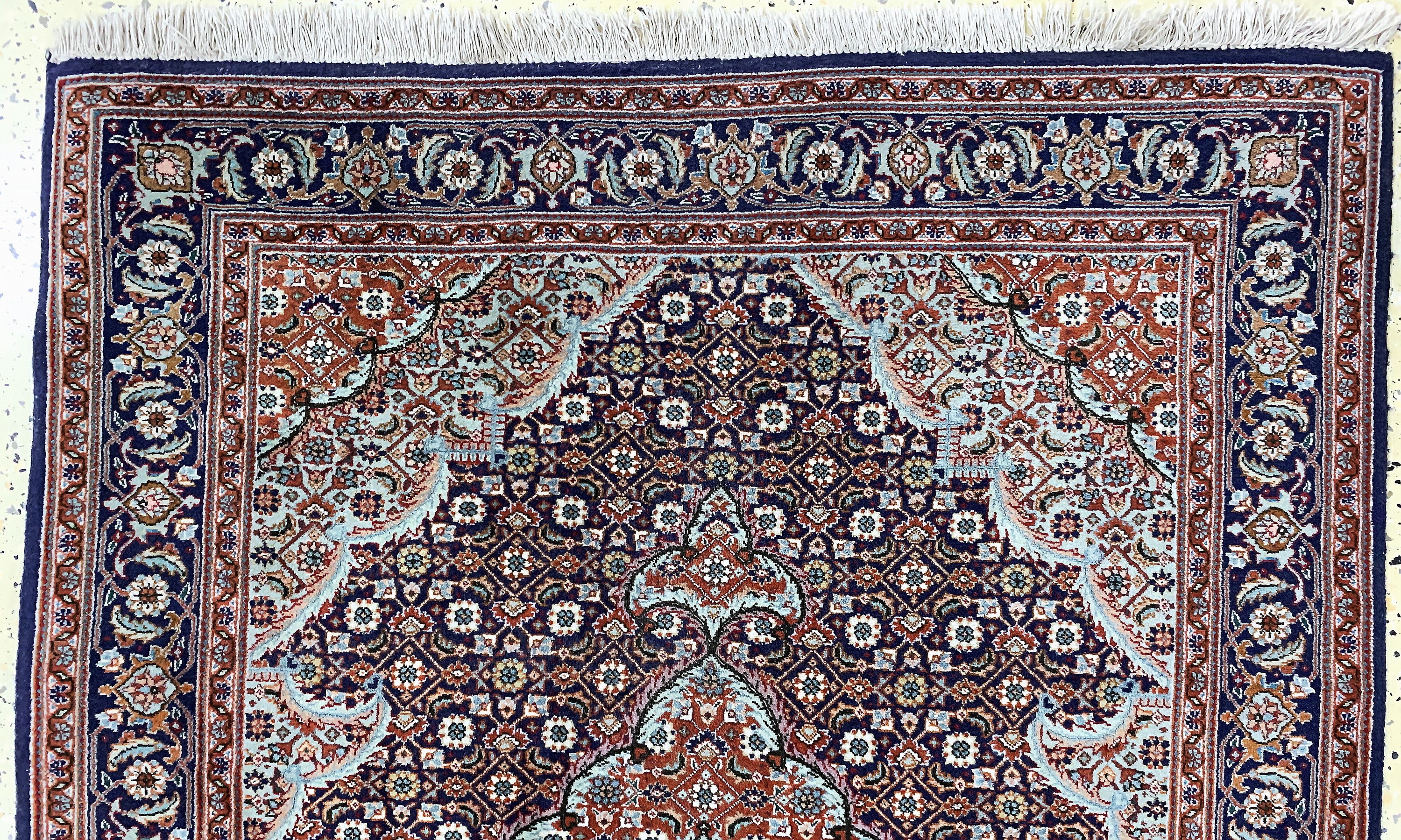 Detail a: Täbriz fein(50 Raj), Persien, Mitte 20.Jhd,Korkwolle mit Seide, ca. 150 x 105 cm, ca. 500.000 Kn/qm, EHZ: 2