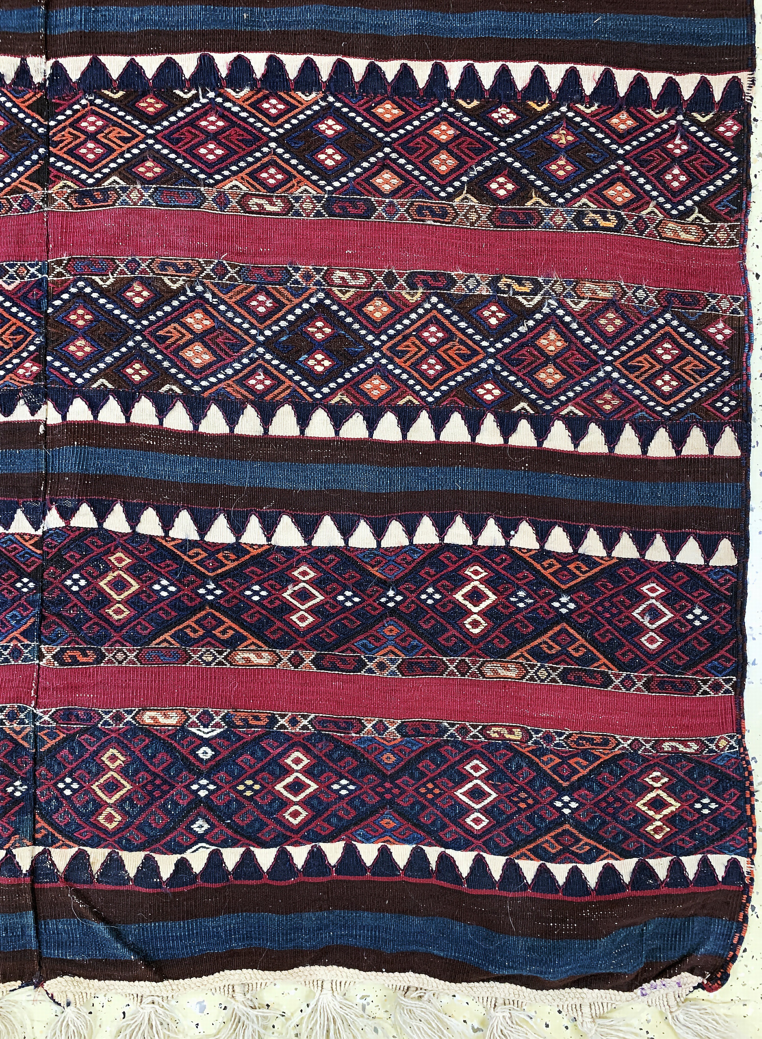 Detail a: Malatia Kelim antik(2 Bahnig), Türkei, 19.Jhd, Wolle auf Wolle, ca. 265 x 153 cm, EHZ: 2