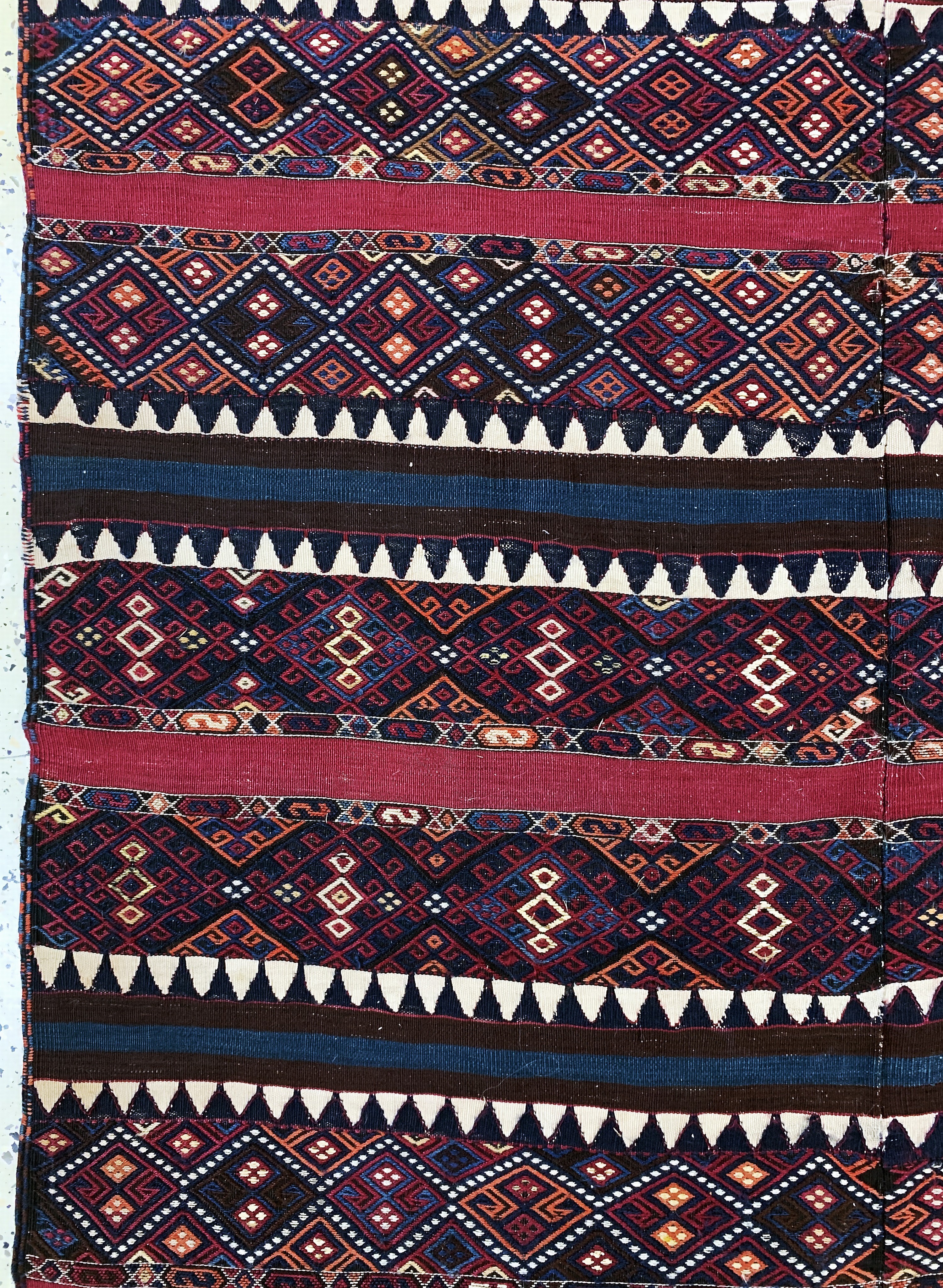 Detail c: Malatia Kelim antik(2 Bahnig), Türkei, 19.Jhd, Wolle auf Wolle, ca. 265 x 153 cm, EHZ: 2