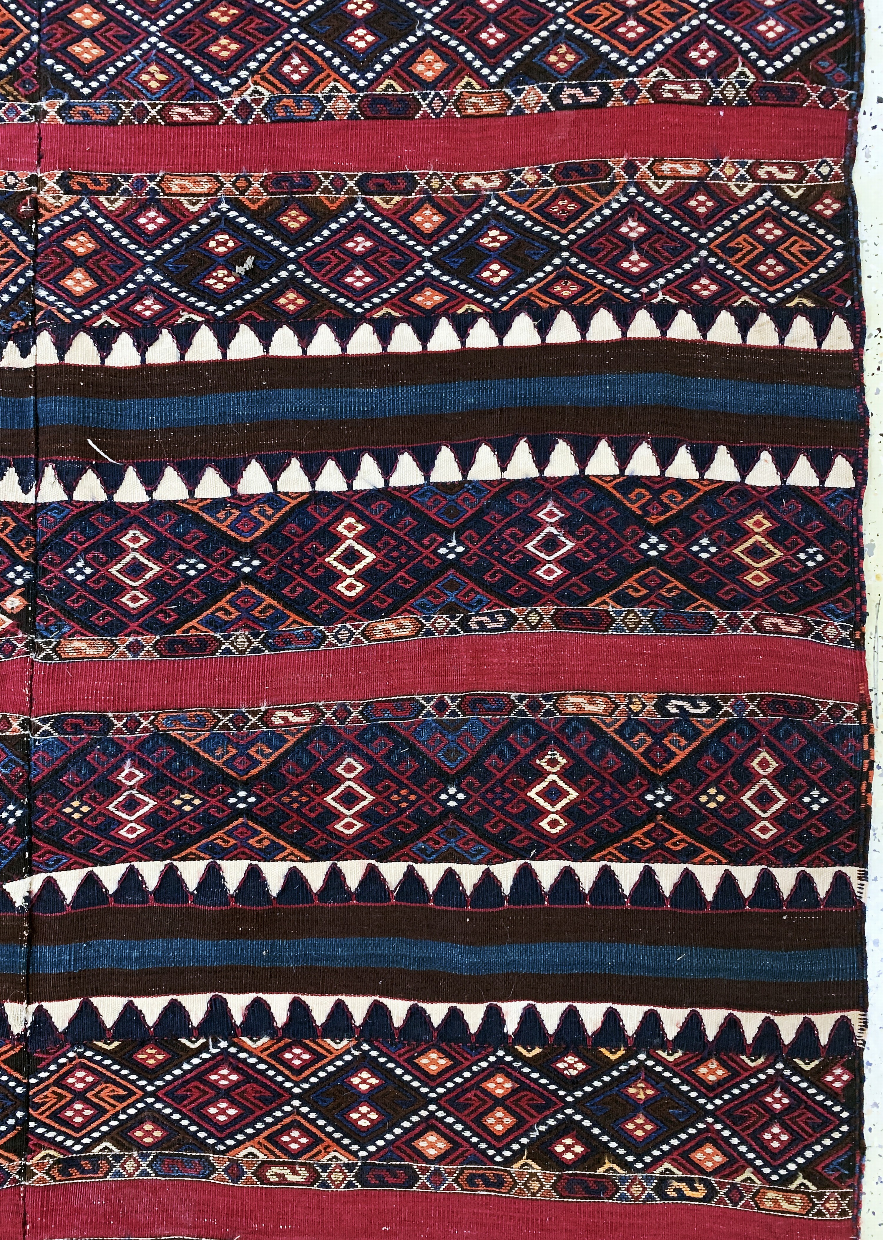 Detail d: Malatia Kelim antik(2 Bahnig), Türkei, 19.Jhd, Wolle auf Wolle, ca. 265 x 153 cm, EHZ: 2