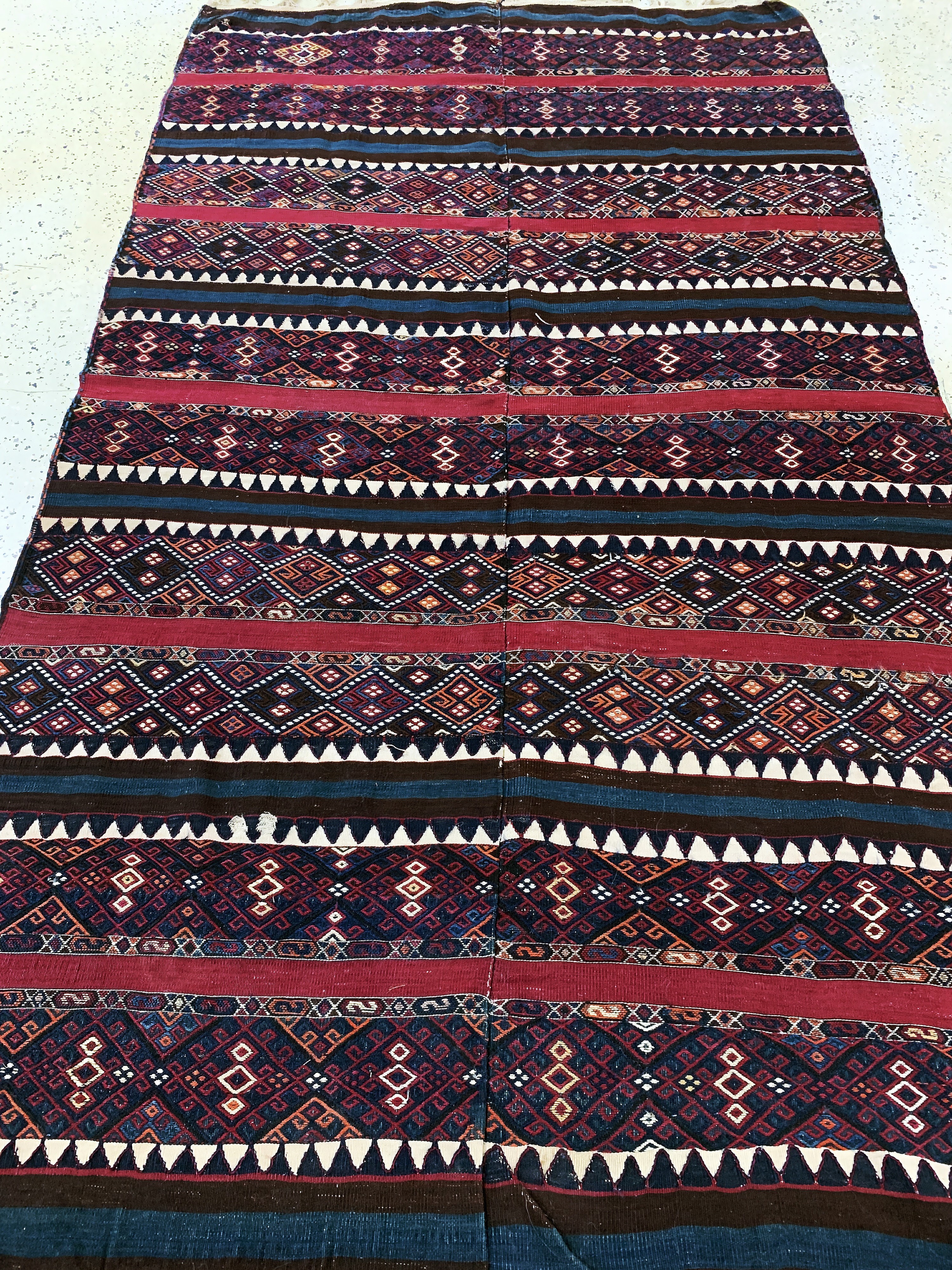 Detail g: Malatia Kelim antik(2 Bahnig), Türkei, 19.Jhd, Wolle auf Wolle, ca. 265 x 153 cm, EHZ: 2