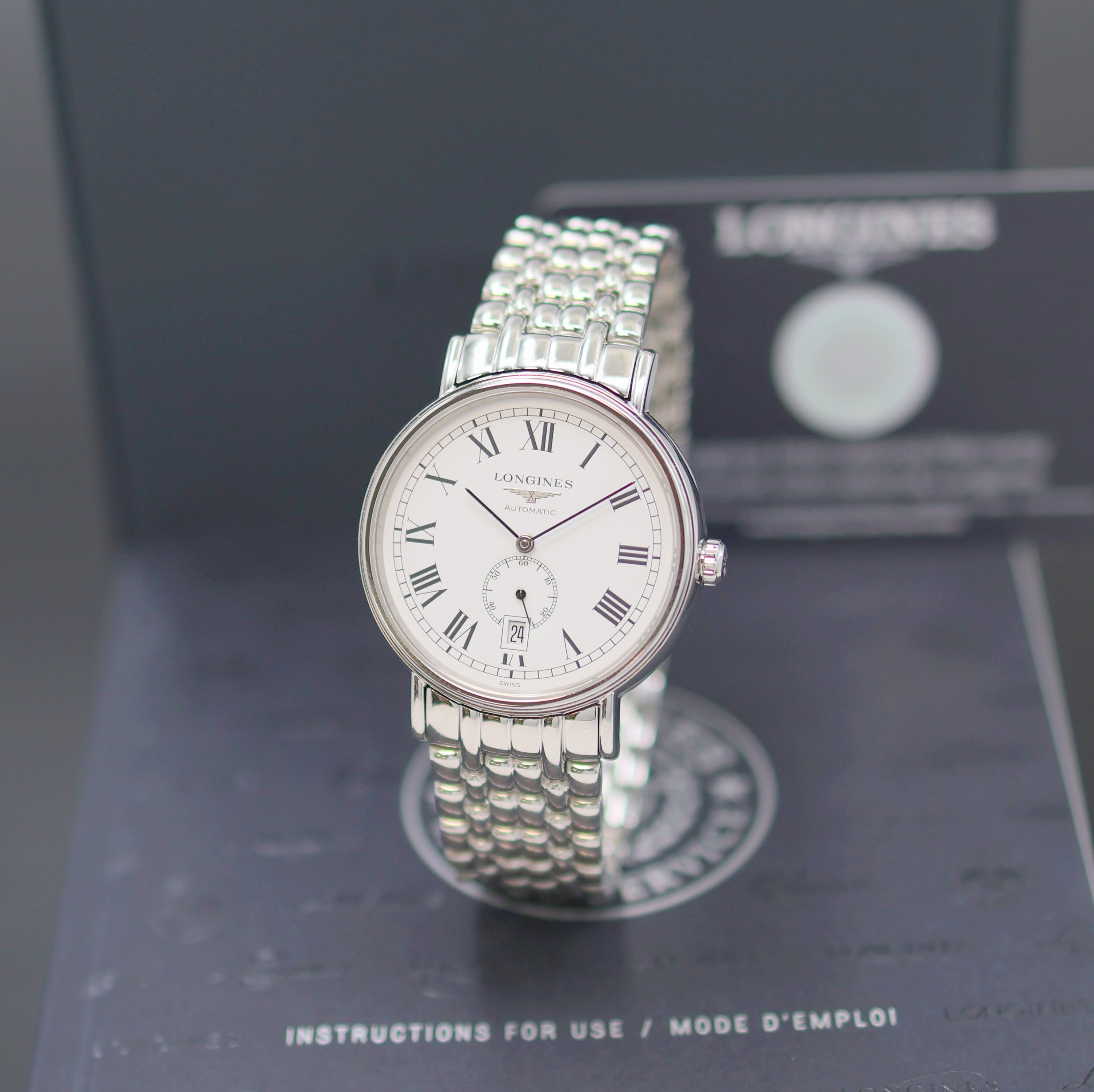 Image 27142494 - LONGINES Présence ungetragene Herrenarmbanduhr Referenz L4.905.4116, Automatik, beids. ...