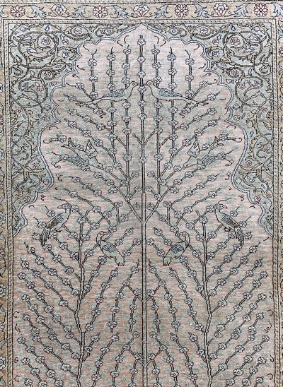 27142449c - Seiden Kayseri, Türkei, Mitte 20.Jhd, reineNaturseide, ca. 160 x 107 cm, ...