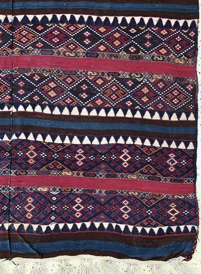 27142476a - Malatia Kelim antik(2 Bahnig), Türkei, 19.Jhd, Wolle auf Wolle, ca. 265 x 153 cm, EHZ: ...