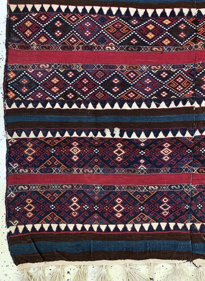 27142476b - Malatia Kelim antik(2 Bahnig), Türkei, 19.Jhd, Wolle auf Wolle, ca. 265 x 153 cm, EHZ: ...