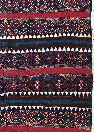 27142476d - Malatia Kelim antik(2 Bahnig), Türkei, 19.Jhd, Wolle auf Wolle, ca. 265 x 153 cm, EHZ: ...