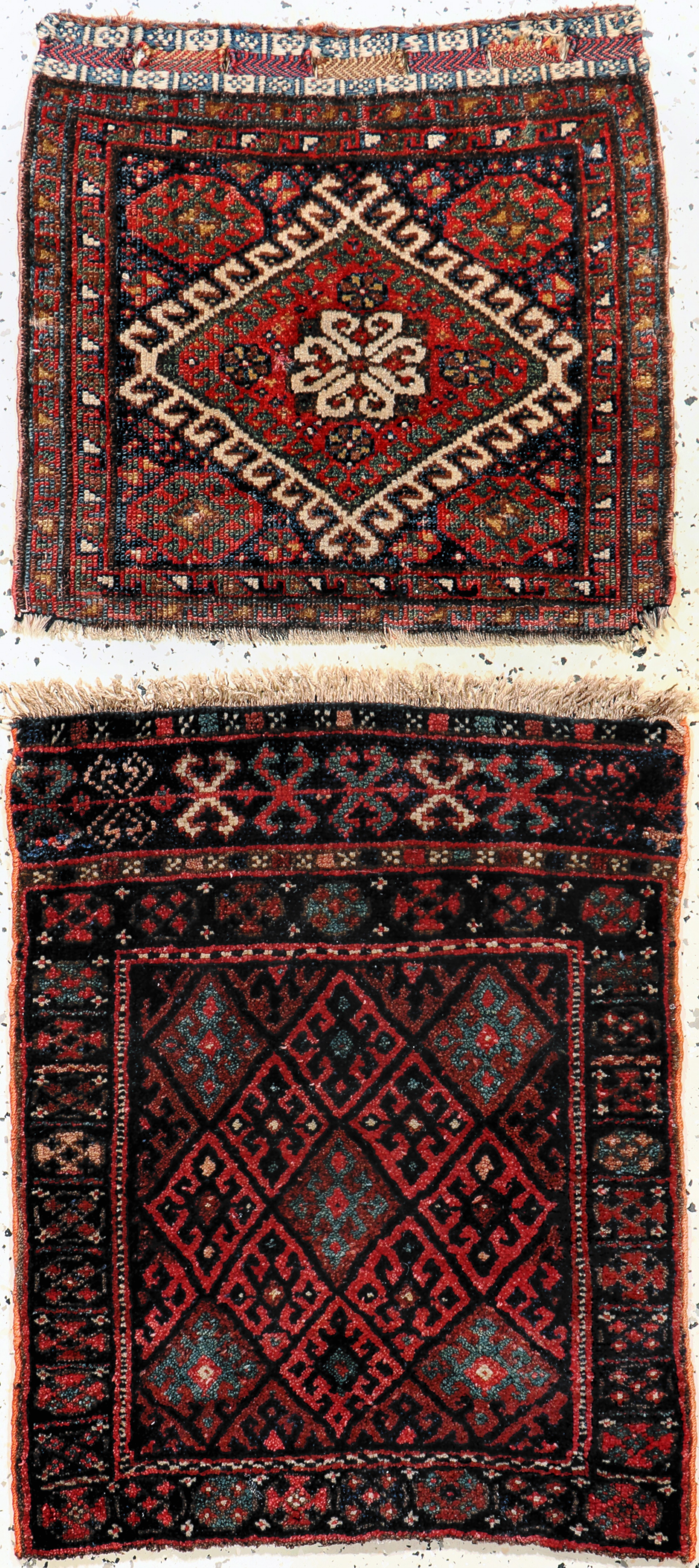 Image 27142528 - 2 Lots Afschar Taschenfront & Jaf, antik, Persien, um 1900, Wolle auf Wolle, ca. 70 x 55 ...