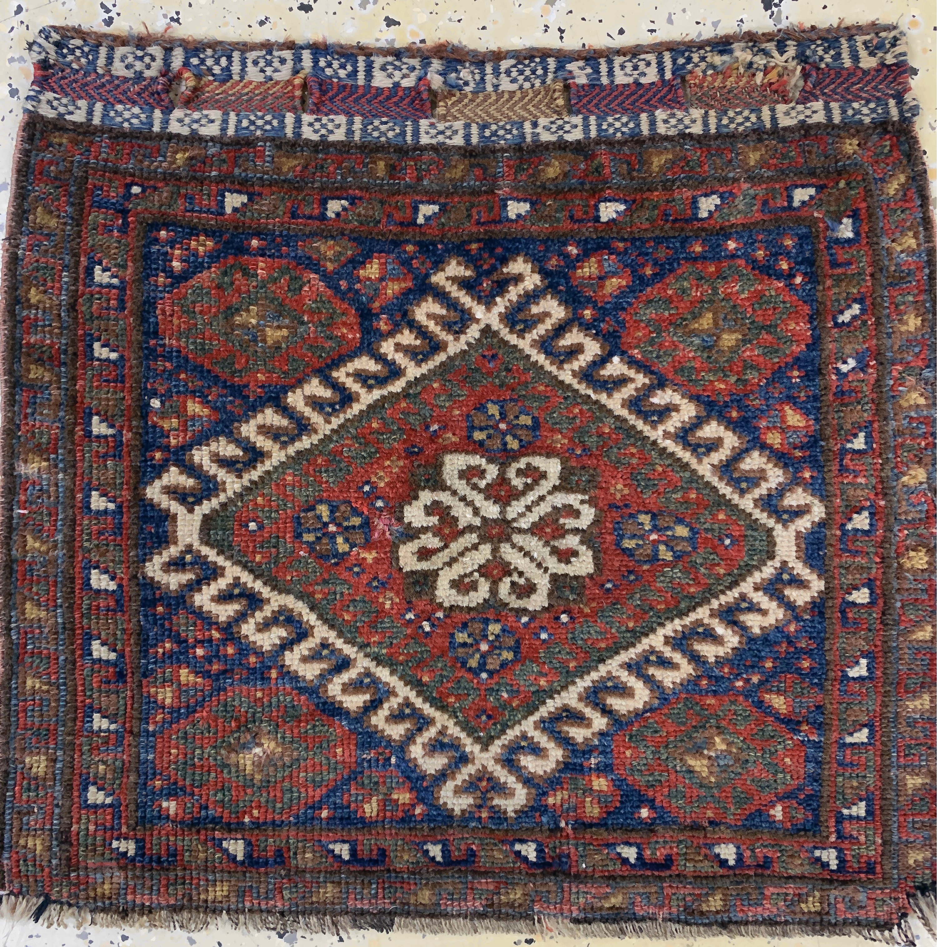 Detail d: 2 Lots Afschar Taschenfront & Jaf, antik, Persien, um 1900, Wolle auf Wolle, ca. 70 x 55 cm & ca. 50 x 50 cm, EHZ: 2